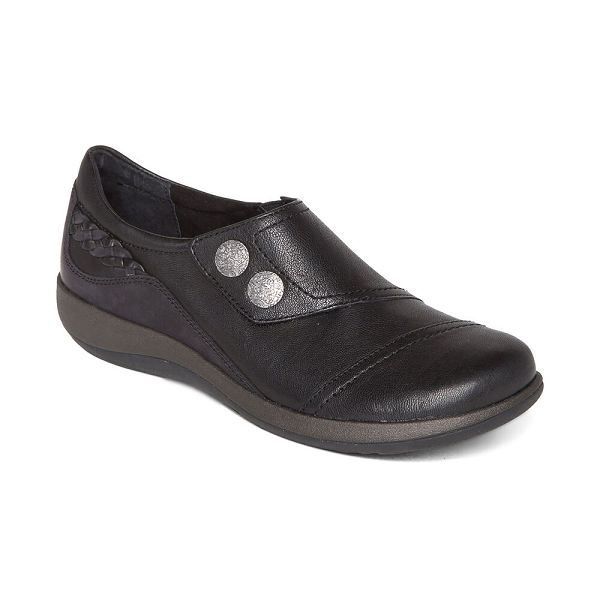 Aetrex Women's Karina Monk Strap Dress Shoes - Black | USA RLP558R